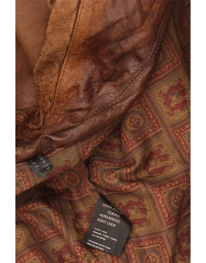 Vintage Ανδρικό Δερμάτινο Μπουφάν IT 58 4XL Καφέ Δερμάτινο