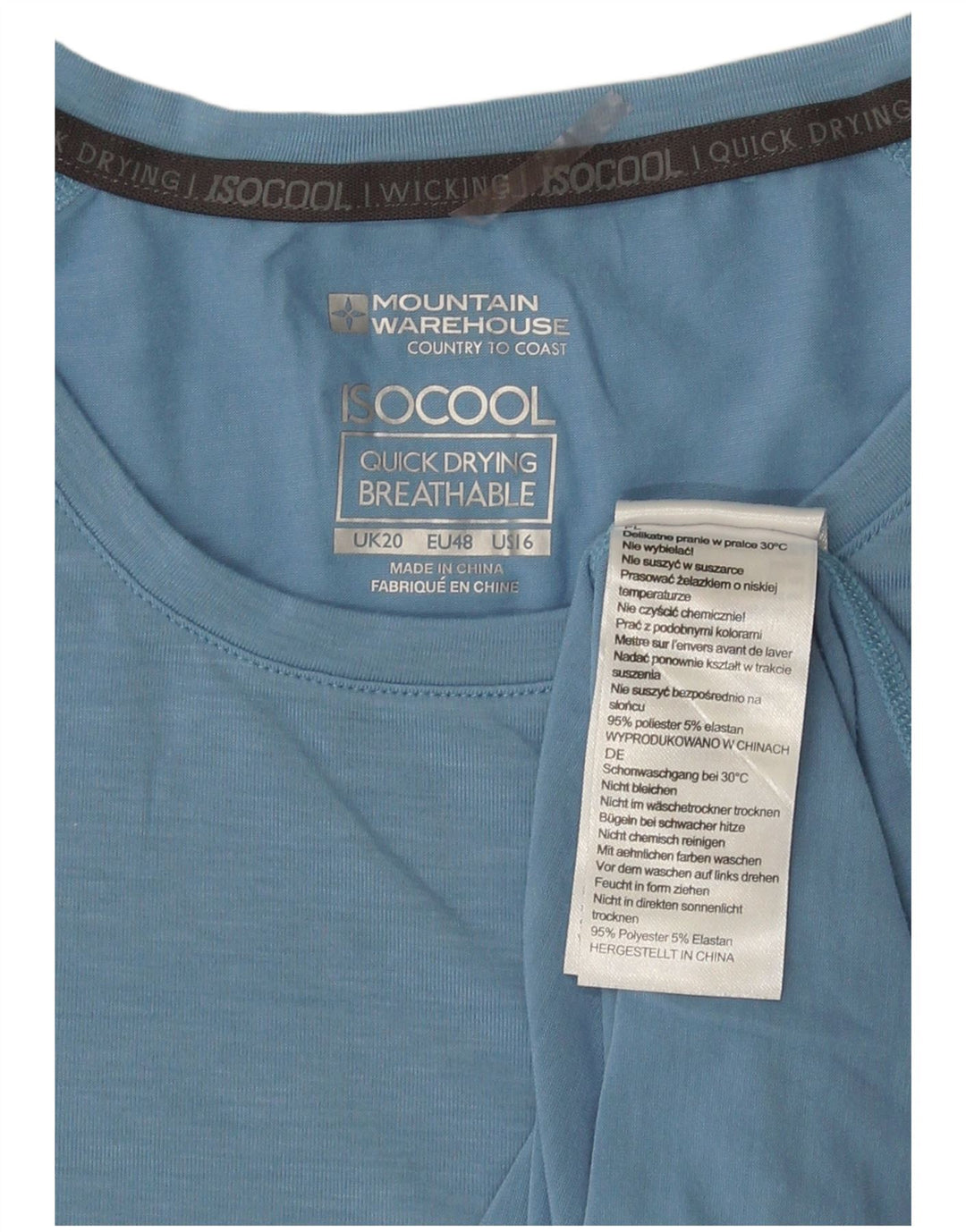 Mountain Warehouse Γυναικείο IsoCool T-Shirt Top UK 20 2XL Blue Polyester