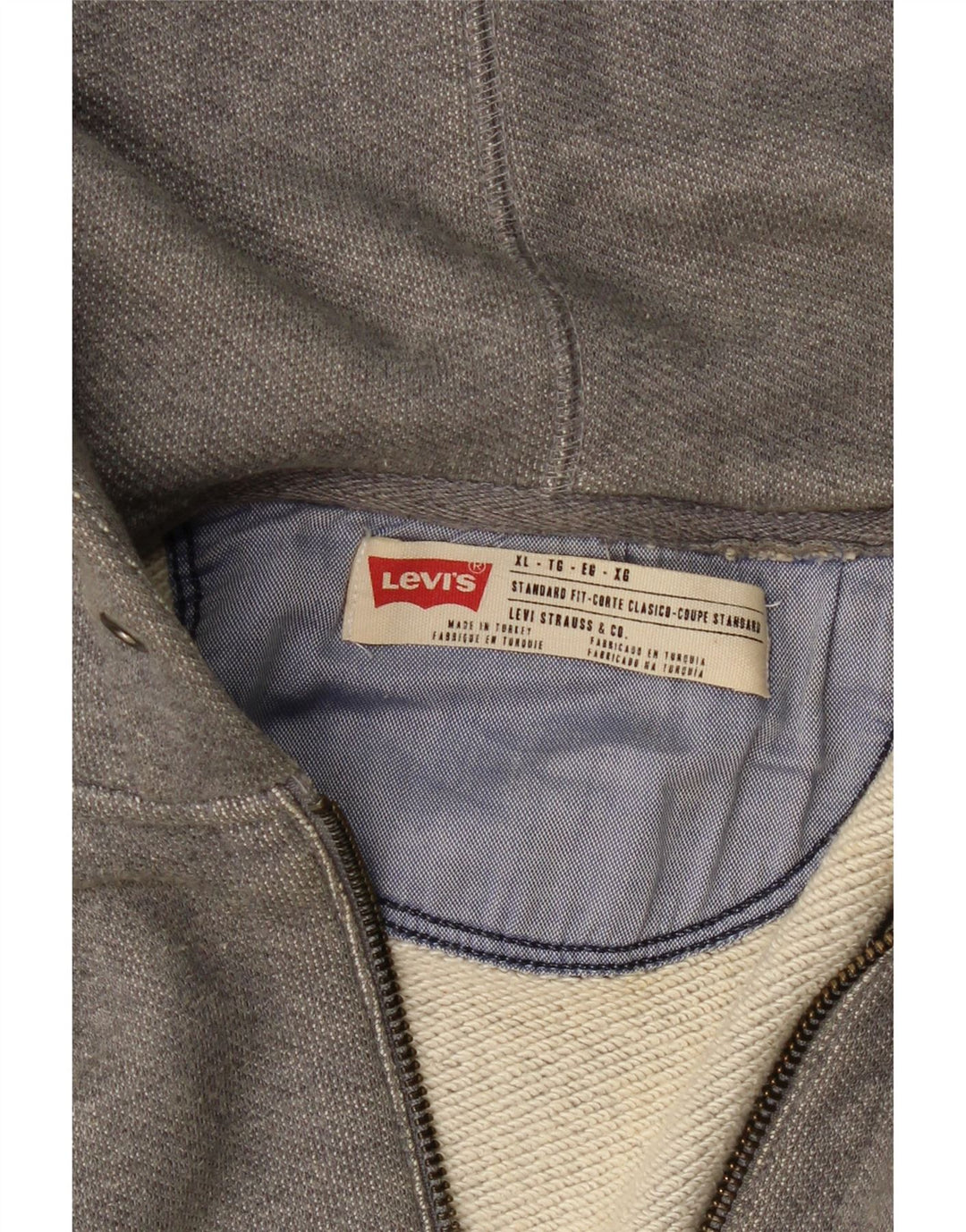 Ανδρικό πουλόβερ LEVI'S με φερμουάρ XL γκρι