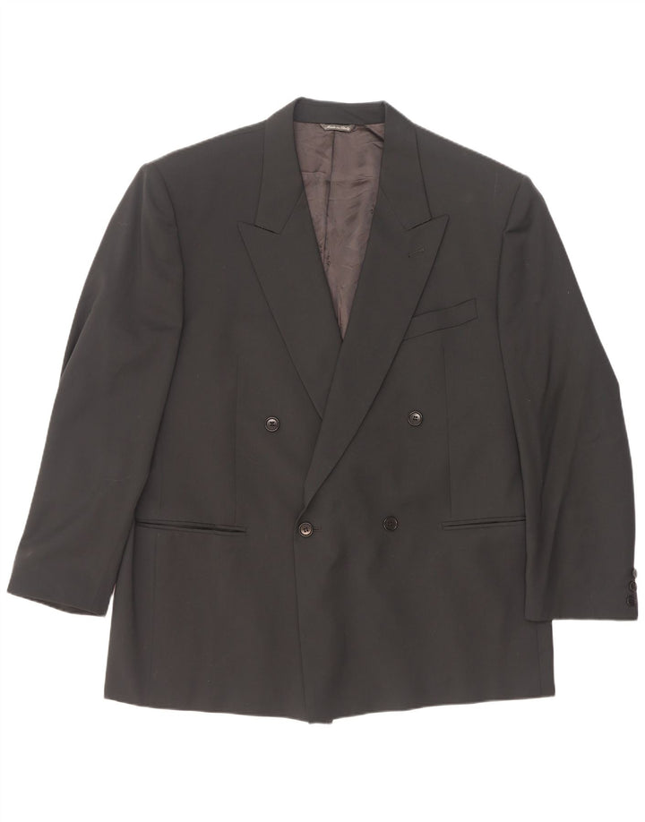 Ing Loro Piona & Co. Ανδρικό σακάκι με διπλό στήθος IT 58 4XL Μαύρο