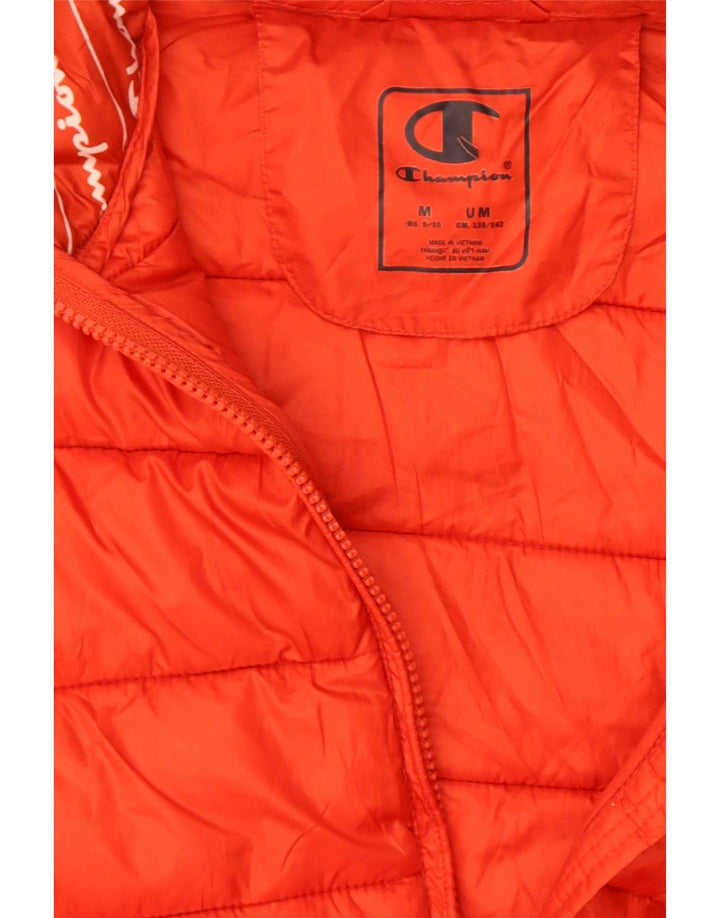Champion Boys Hooded Jacket 9-10 Years Medium Red Polyester