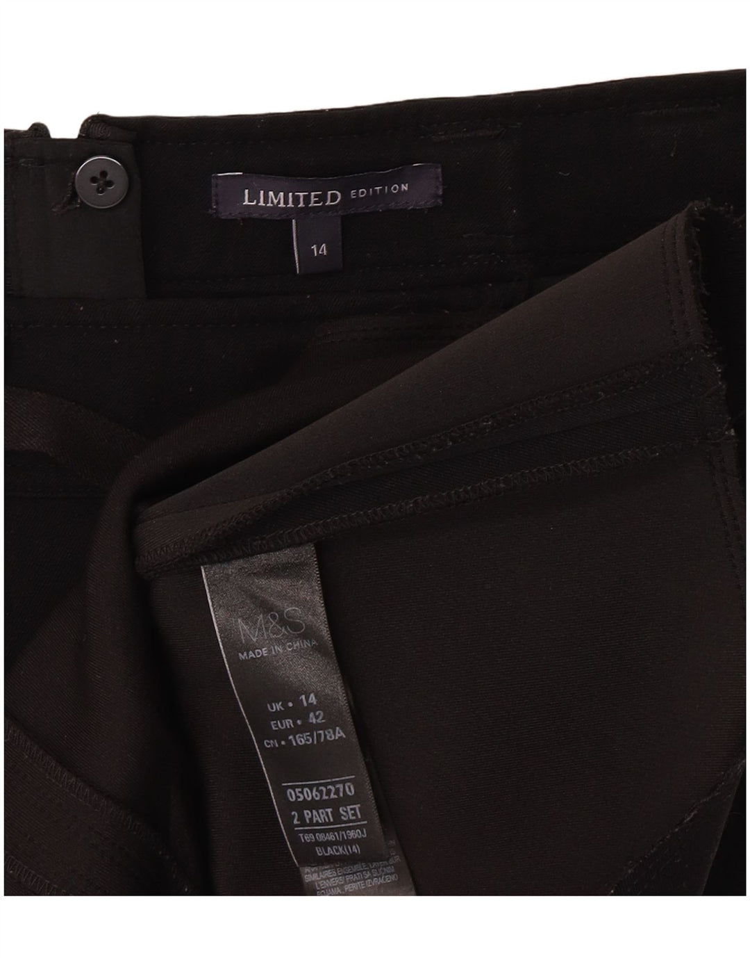 Marks & Spencer Γυναικεία Μίνι Φούστα UK 14 Μεγάλη W30 Μαύρο Πολυεστέρας