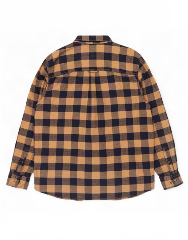 Fat Face Mens Flannel Shirt XL Beige Gingham Cotton