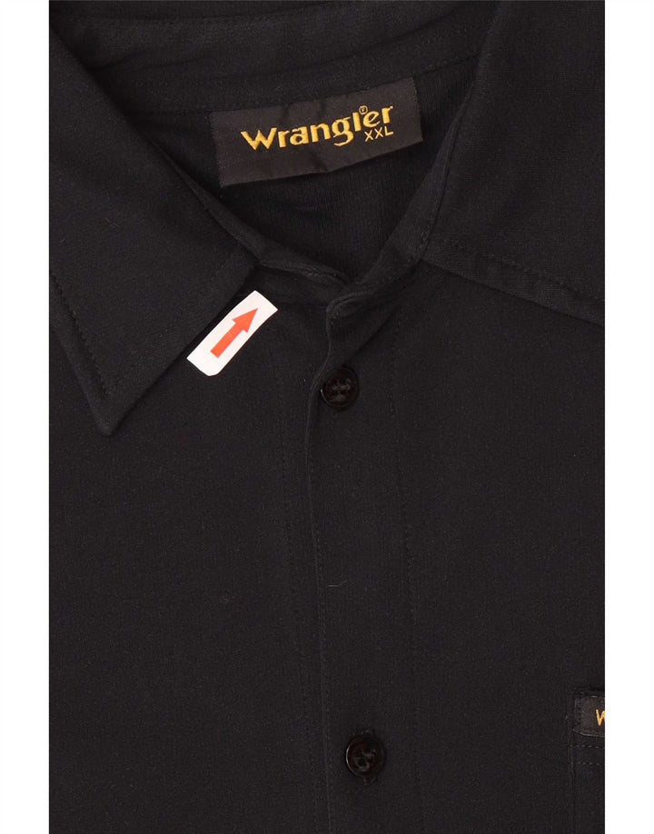 Ανδρικό κοντομάνικο πουκάμισο Wrangler 2XL Μαύρο Πολυαμίδιο