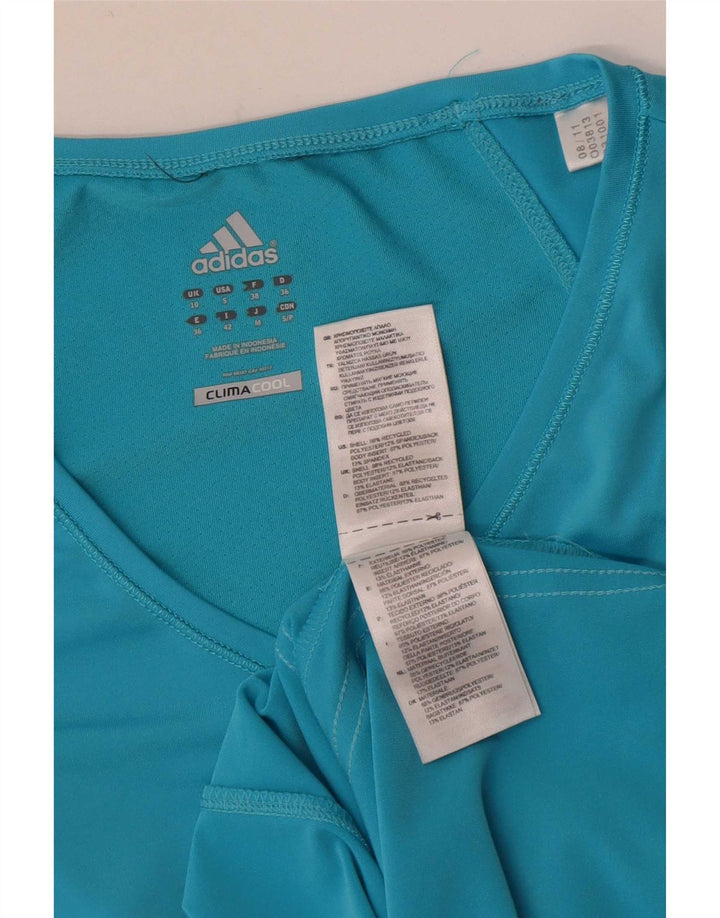 Adidas Γυναικείο T-Shirt Climacool Top 10 UK Small Blue Polyester