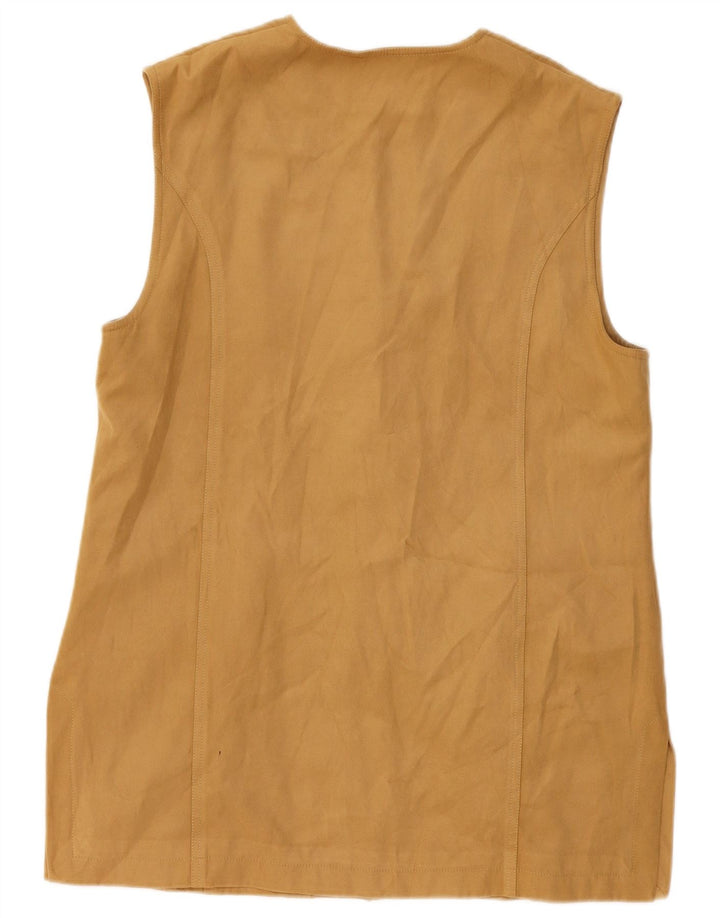 VINTAGE Γυναικείο Suede Gilet UK 18 XL Beige