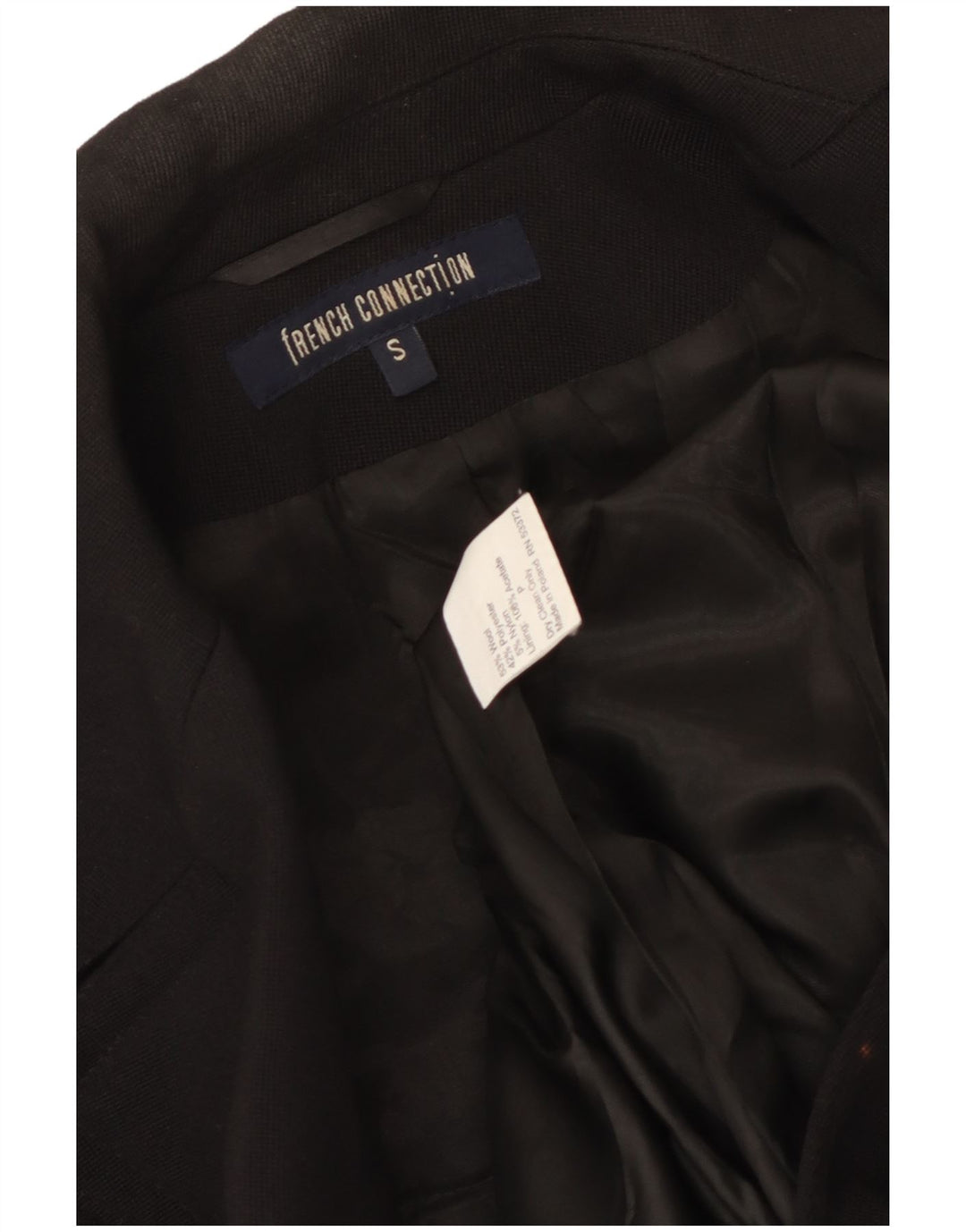 French Connection Γυναικείο Παλτό με διπλό στήθος UK 10 Small Black Wool