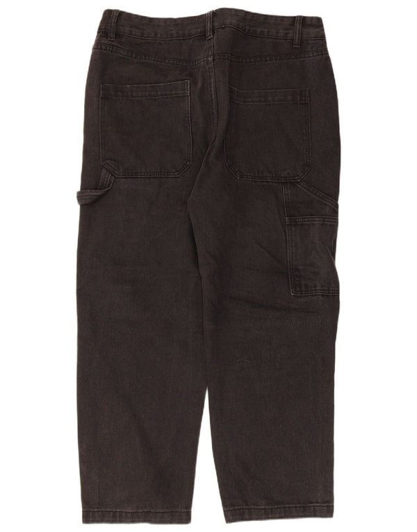 Scout Mens Cargo Straight Jeans W34 L26 Μαύρο Βαμβακερό