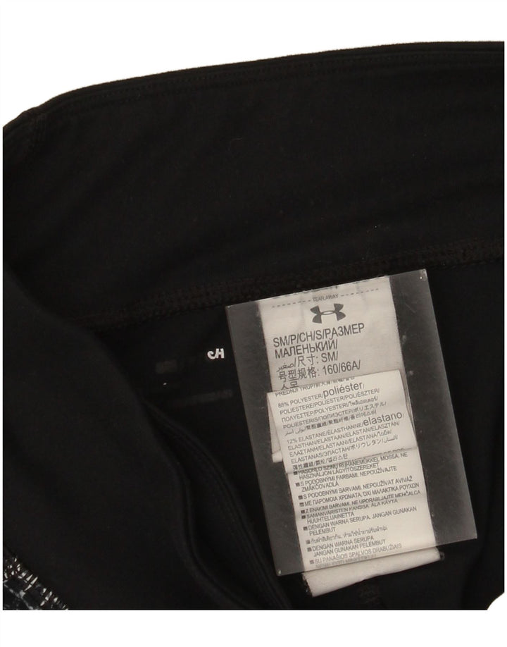 Under Armour Γυναικεία Κάπρι Κολάν UK 10 Small Black Check Polyester
