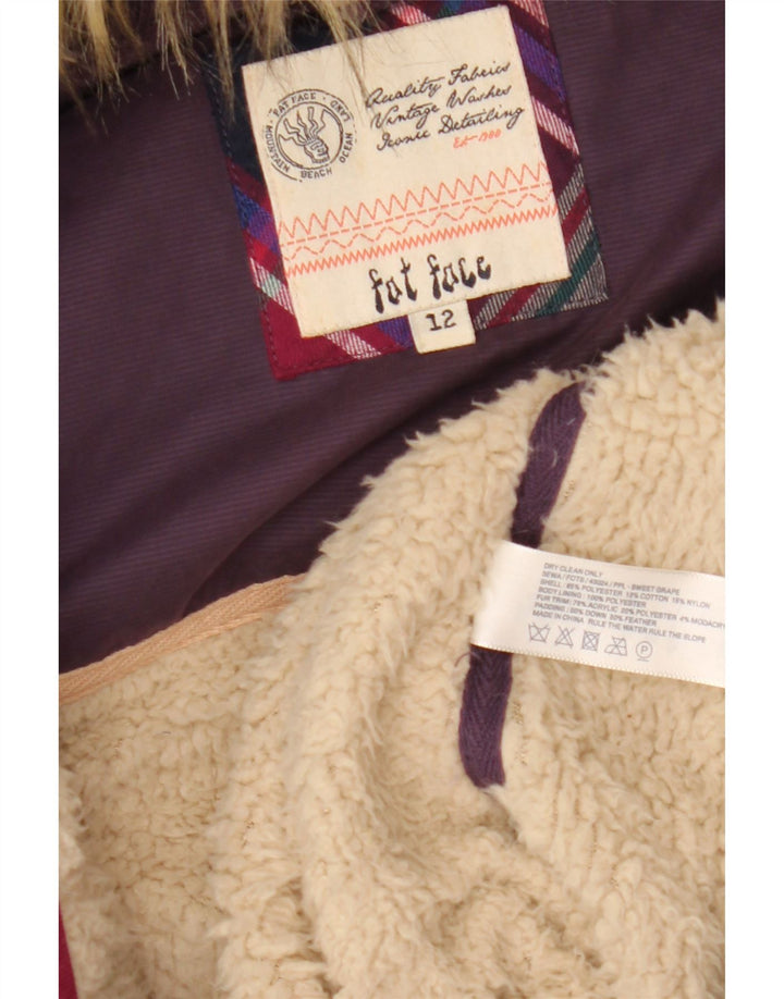 Fat Face Γυναικεία κουκούλα με επένδυση Gilet UK 12 Medium Purple Polyester