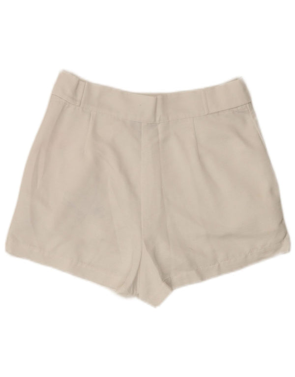 Γυναικείο ψηλόμεσο σορτς chino Topshop UK 10 Small W28 λευκό πολυεστέρα