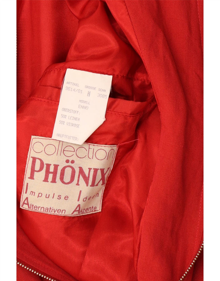 PHOENIX Mens Bomber Jacket UK 38 Medium Red Linen Vintage Phoenix and Second-Hand Phoenix from Messina Hembry 
