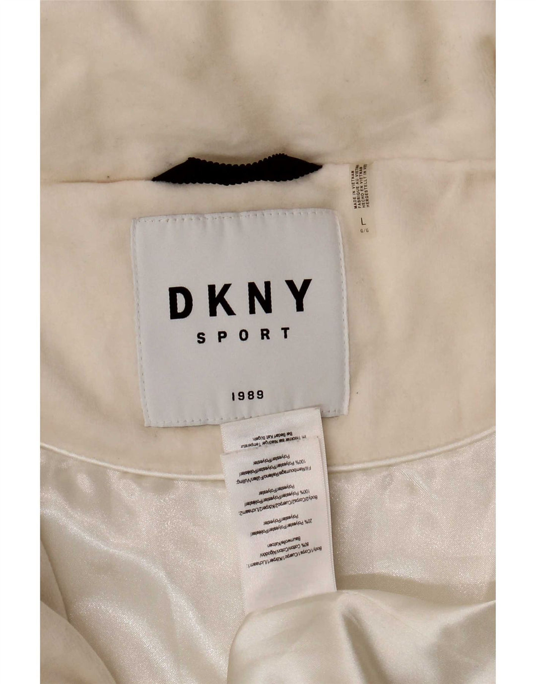 Dkny Γυναικείο Γραφικό Μπουφάν UK 16 μεγάλο λευκό βαμβακερό