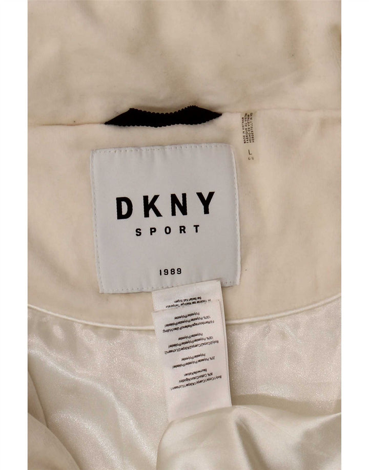 Dkny Γυναικείο Γραφικό Μπουφάν UK 16 μεγάλο λευκό βαμβακερό