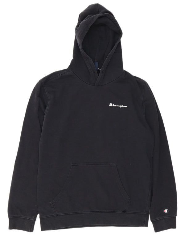 Champion Mens Hoodie Jumper Medium Navy Blue Cotton