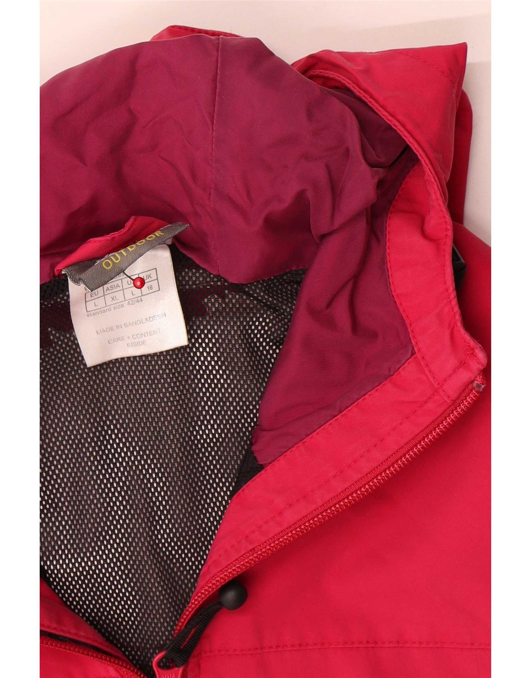 Jack Wolfskin Γυναικείο μπουφάν βροχής με κουκούλα UK 16 μεγάλο κόκκινο πολυαμίδιο