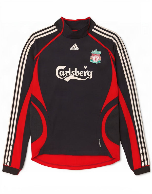 Adidas Mens Liverpool Graphic Top μακριά μανίκια UK 44/46 Large Navy Blue
