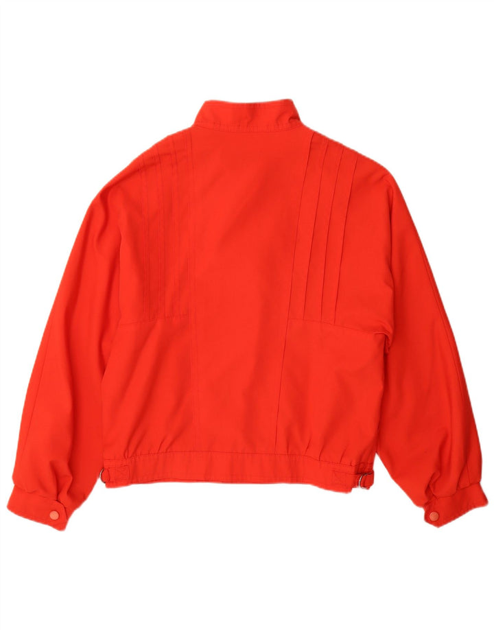Vintage Γυναικείο Διπλό Μπουφάν Bomber UK 12 Μεσαίου Κόκκινου Πολυεστέρα