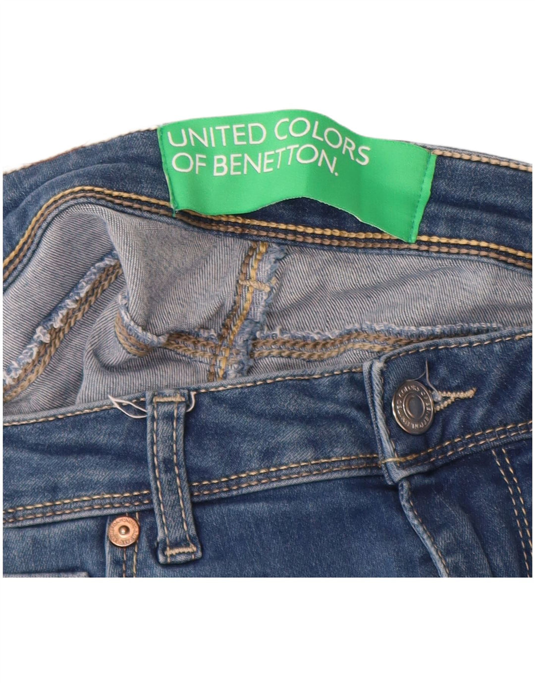 BENETTON Γυναικείο Skinny Jeans W32 L31 Μπλε βαμβακερό