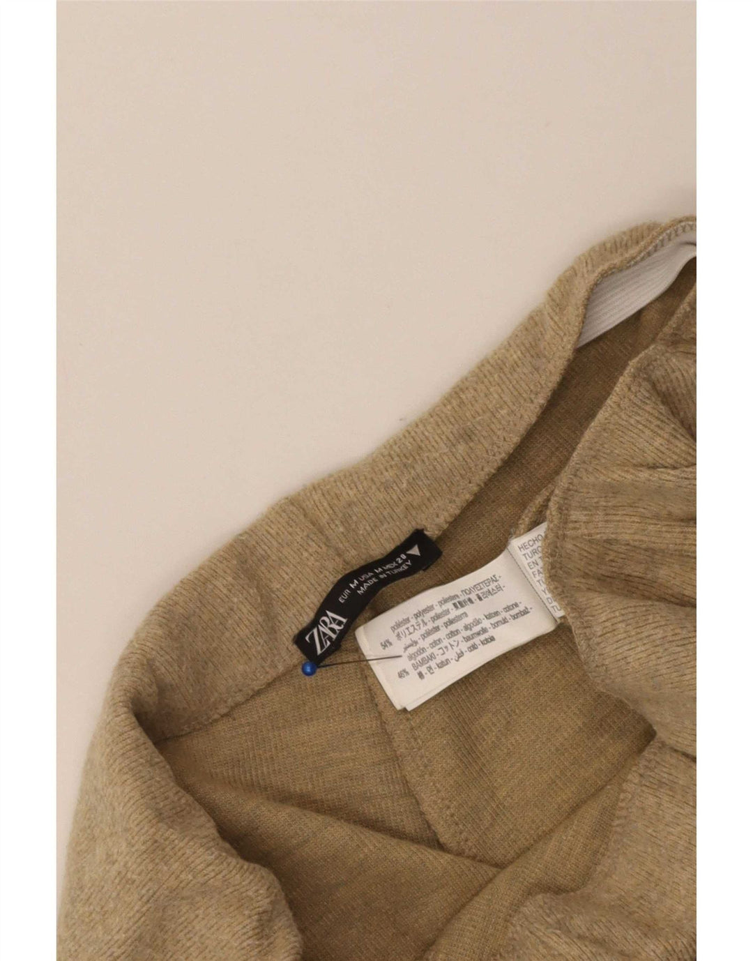 Zara Γυναικεία φόρμα ψηλόμεση Παντελόνι UK 12 Medium Beige Polyester