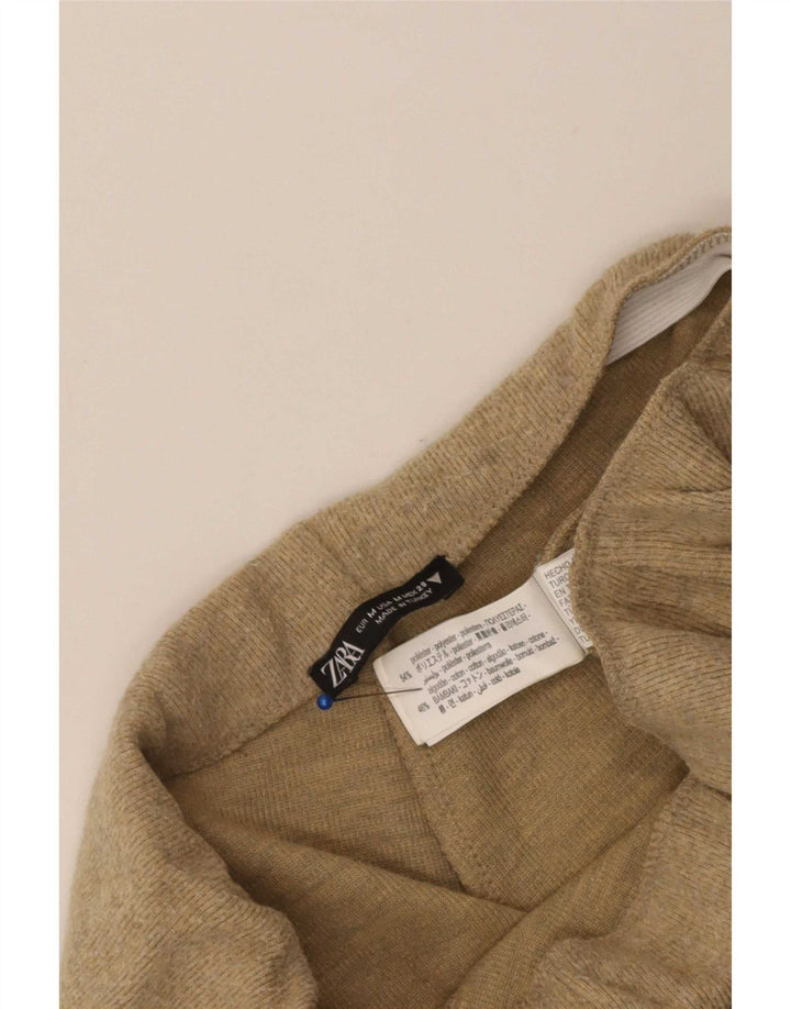 Zara Γυναικεία φόρμα ψηλόμεση Παντελόνι UK 12 Medium Beige Polyester
