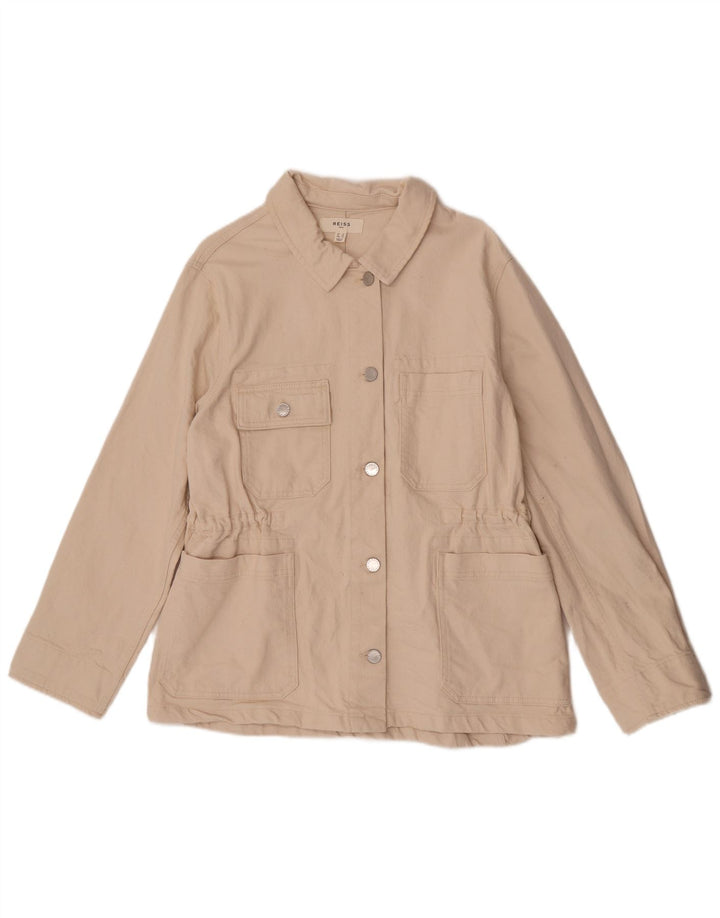 Reiss Γυναικείο Τζιν Utility Μπουφάν UK 14 Medium Off White Βαμβακερό