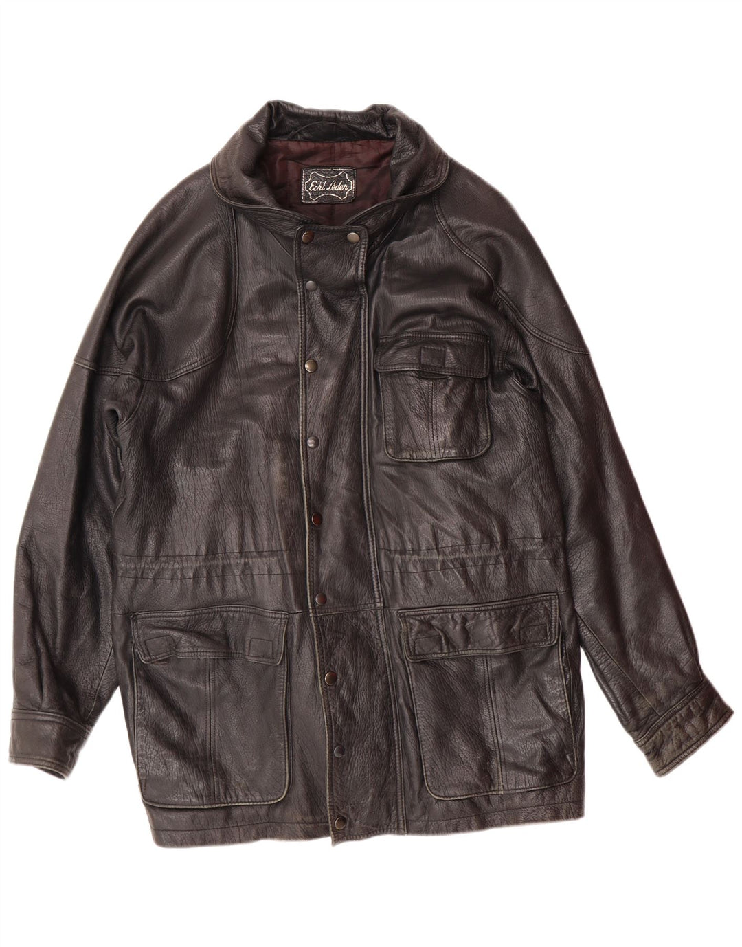 VINTAGE Ανδρικό Δερμάτινο Μπουφάν UK 40 Large Μαύρο Δερμάτινο