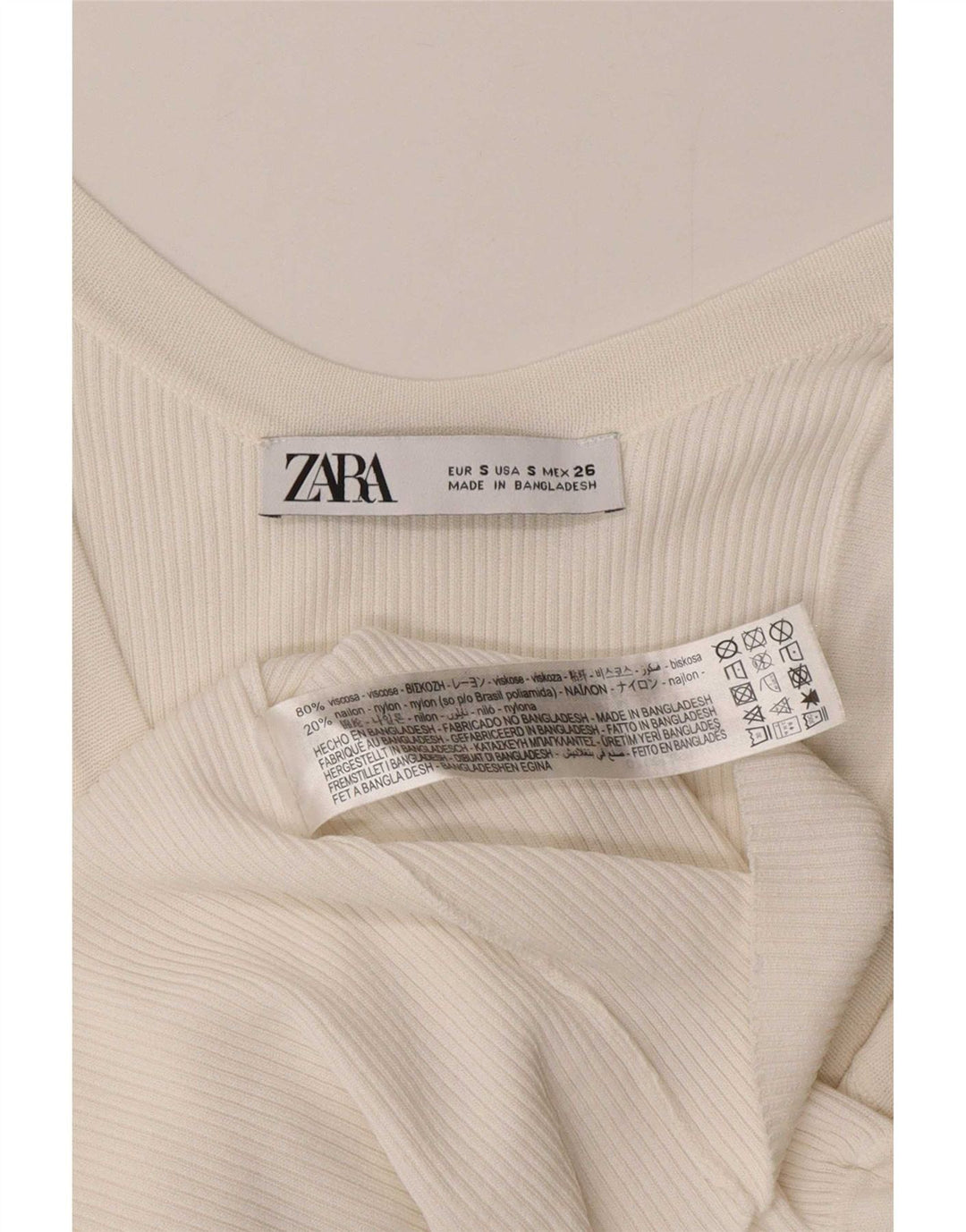 Zara Γυναικείο Γιλέκο Τοπ UK 8 Small White Viscose