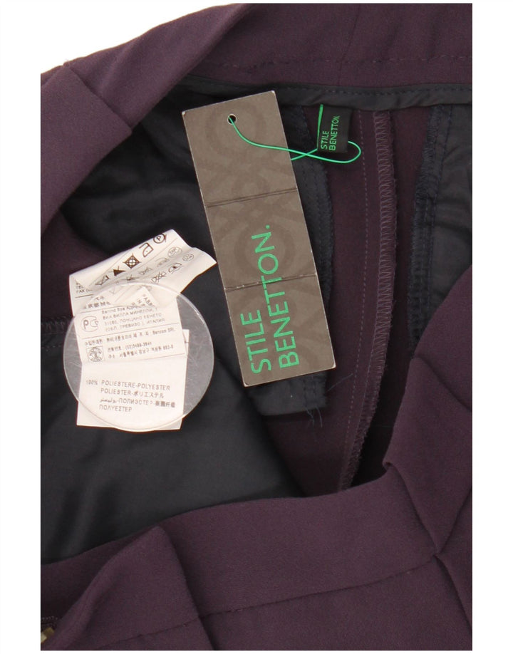 Benetton Γυναικείο Slim παντελόνι Chino IT 42 Medium W30 L28 Purple Polyester