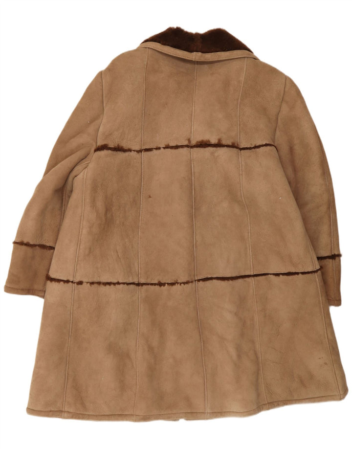 Vintage Γυναικείο Παλτό Shearling UK 16 Large Beige