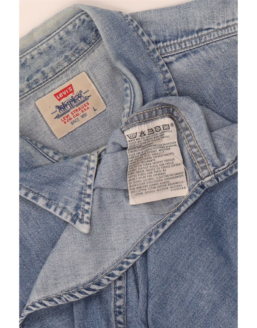 Ανδρικό τζιν πουκάμισο Levi's μεγάλο μπλε βαμβακερό