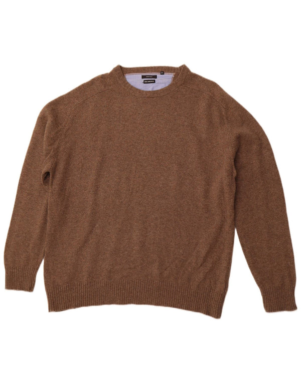 Ανδρικό πουλόβερ ABRAMS Crew Neck Jumper 2XL Καφέ Lambswool