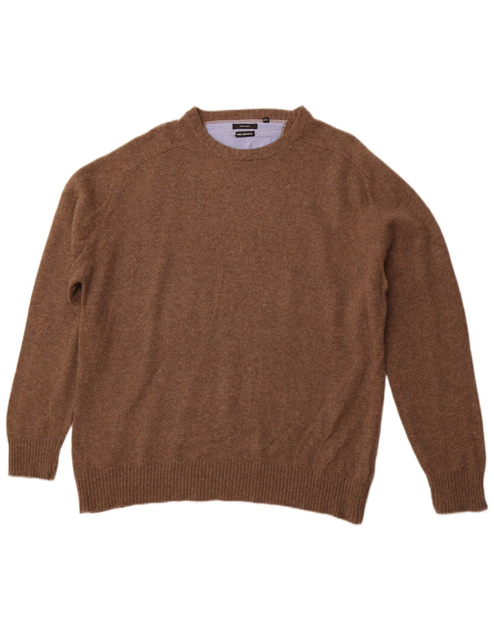 Ανδρικό πουλόβερ ABRAMS Crew Neck Jumper 2XL Καφέ Lambswool
