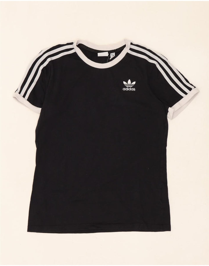 Γυναικείο T-Shirt Adidas Top UK 8 Small μαύρο βαμβακερό