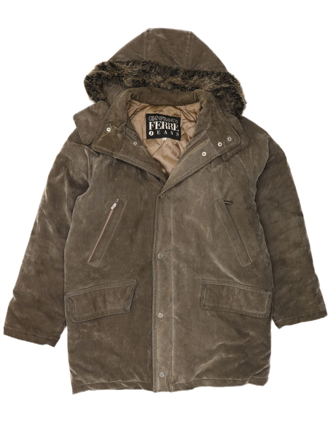 Gianfranco Ferre Ανδρικό μπουφάν Parka με κουκούλα UK 40 Large Grey