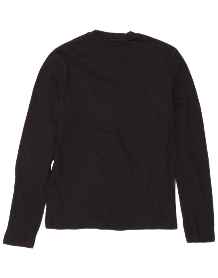 CALVIN KLEIN JEANS Ανδρικό γραφικό τοπ μακρυμάνικο μικρό μαύρο βαμβακερό