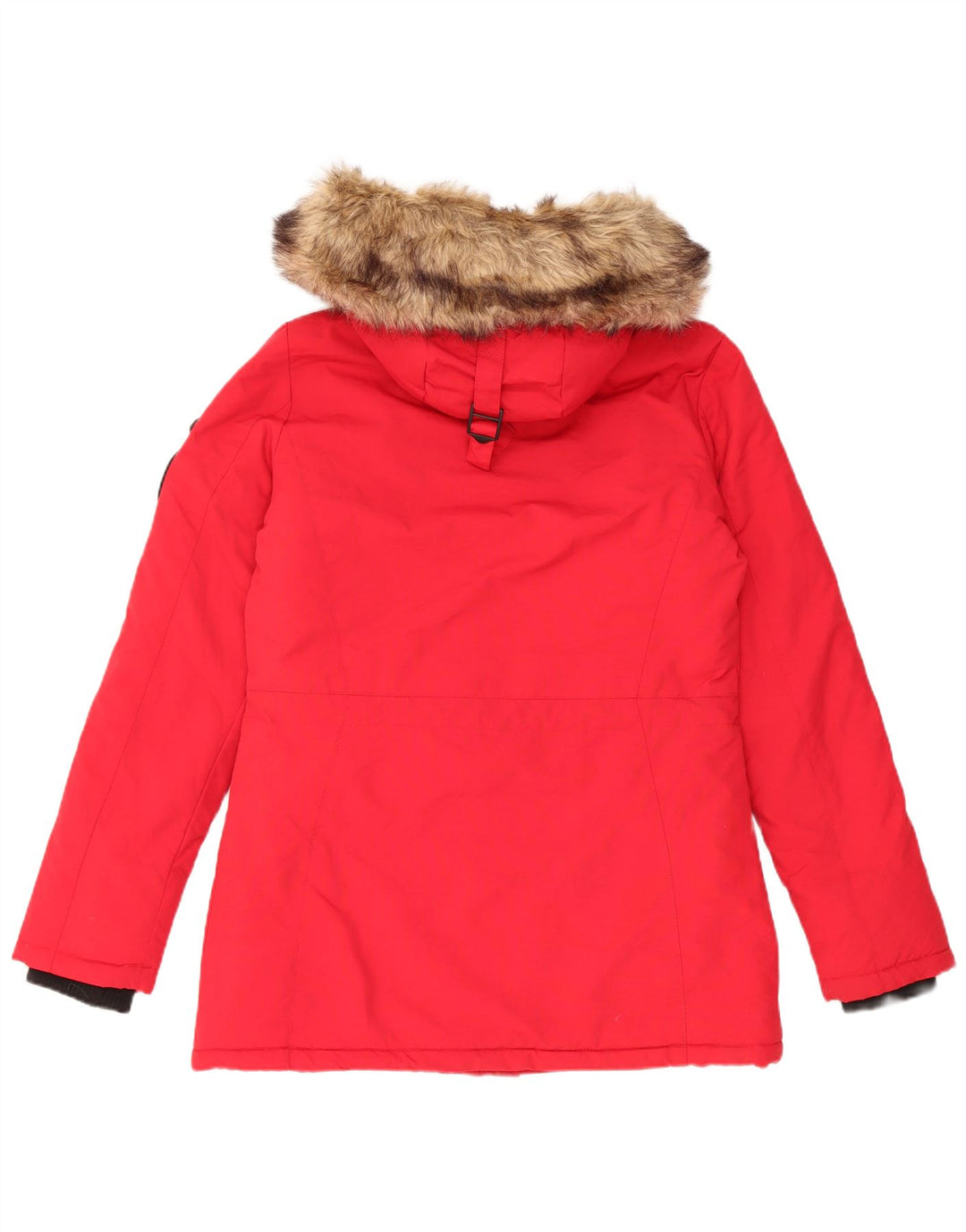 Superdry γυναικείο μπουφάν Parka με κουκούλα μεγάλου μεγέθους UK 10 Small Red Nylon