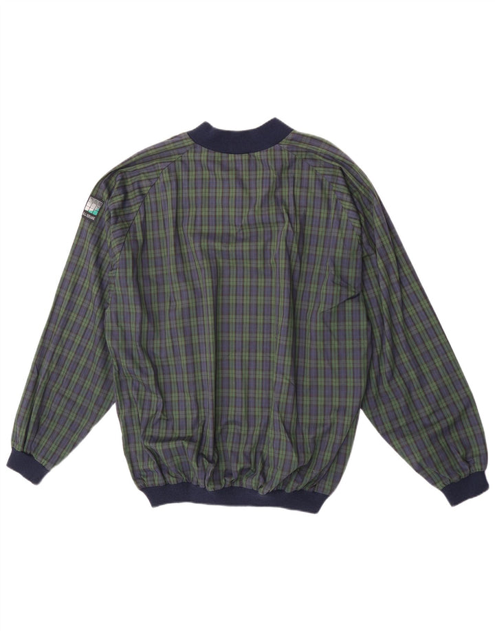 Vintage ανδρική φόρμα πουλόβερ Top XL Navy Blue Check Polyester