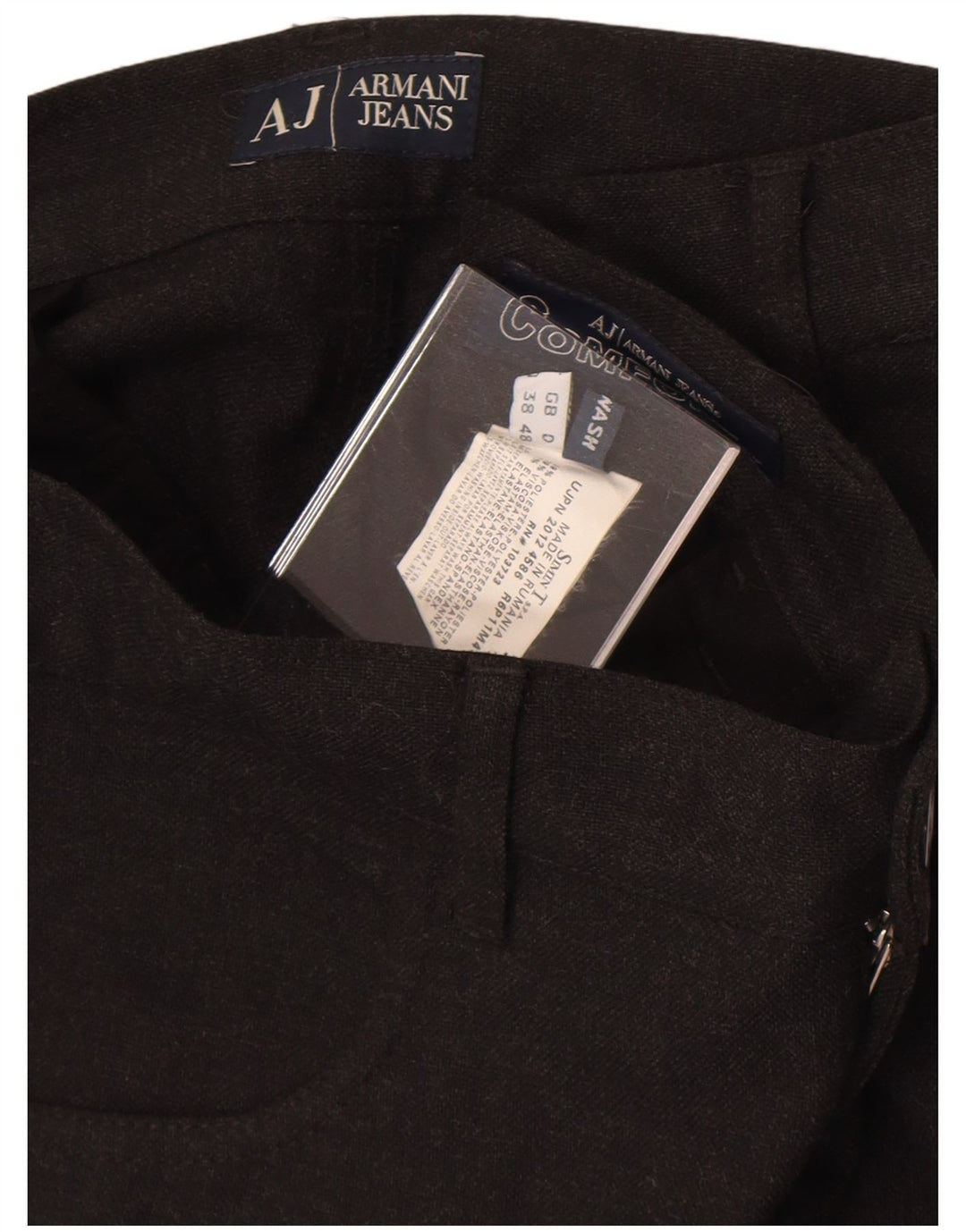 Armani Ανδρικό ίσιο casual παντελόνι IT 48 Medium W32 L27 Μαύρο πολυεστέρα
