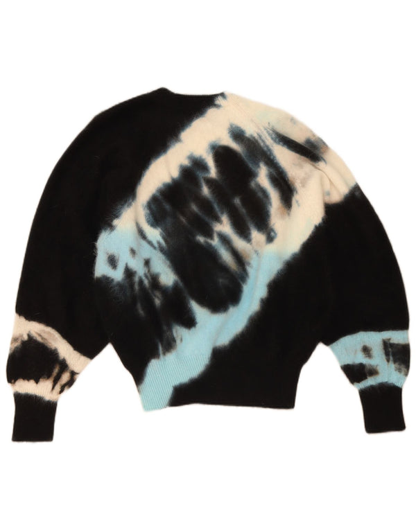 Vintage γυναικείο πουλόβερ Batwing Crew Neck Jumper UK 12 Medium Black Tie Dye