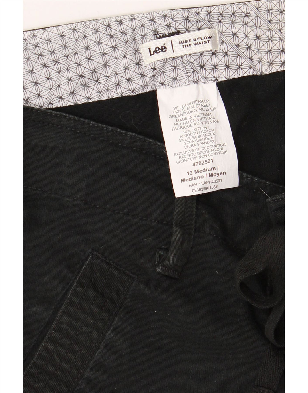 LEE Γυναικείο Σορτς Chino US 12 Large W34 Μαύρο βαμβακερό