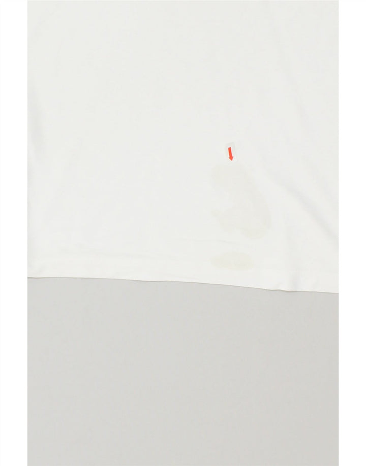 UMBRO Mens Graphic Polo Shirt Medium White Cotton Vintage Umbro and Second-Hand Umbro from Messina Hembry 