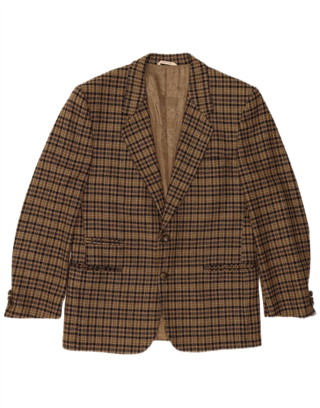 Luigi Botto Ανδρικό σακάκι σακάκι με 2 κουμπιά UK 40 μεγάλο καφέ μαλλί Houndstooth