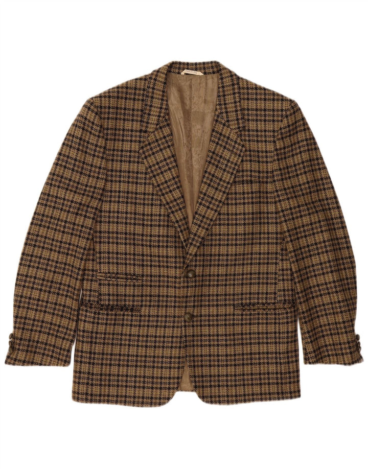 Luigi Botto Ανδρικό σακάκι σακάκι με 2 κουμπιά UK 40 μεγάλο καφέ μαλλί Houndstooth