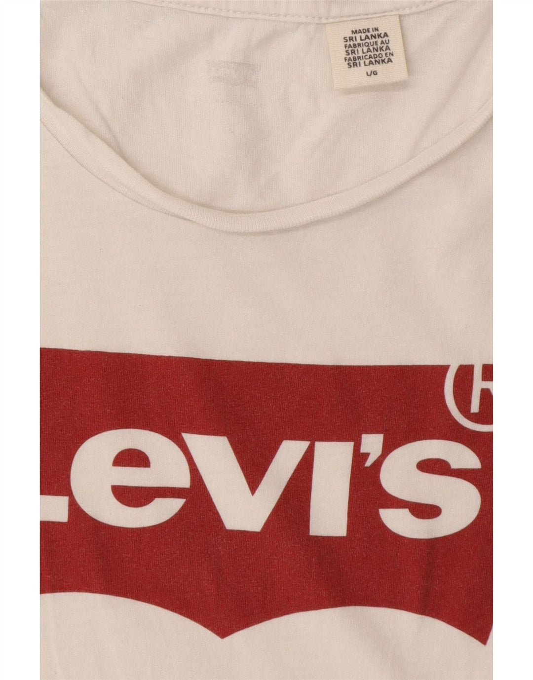 Γυναικείο γραφικό T-Shirt LEVI'S Top UK 14 Large White