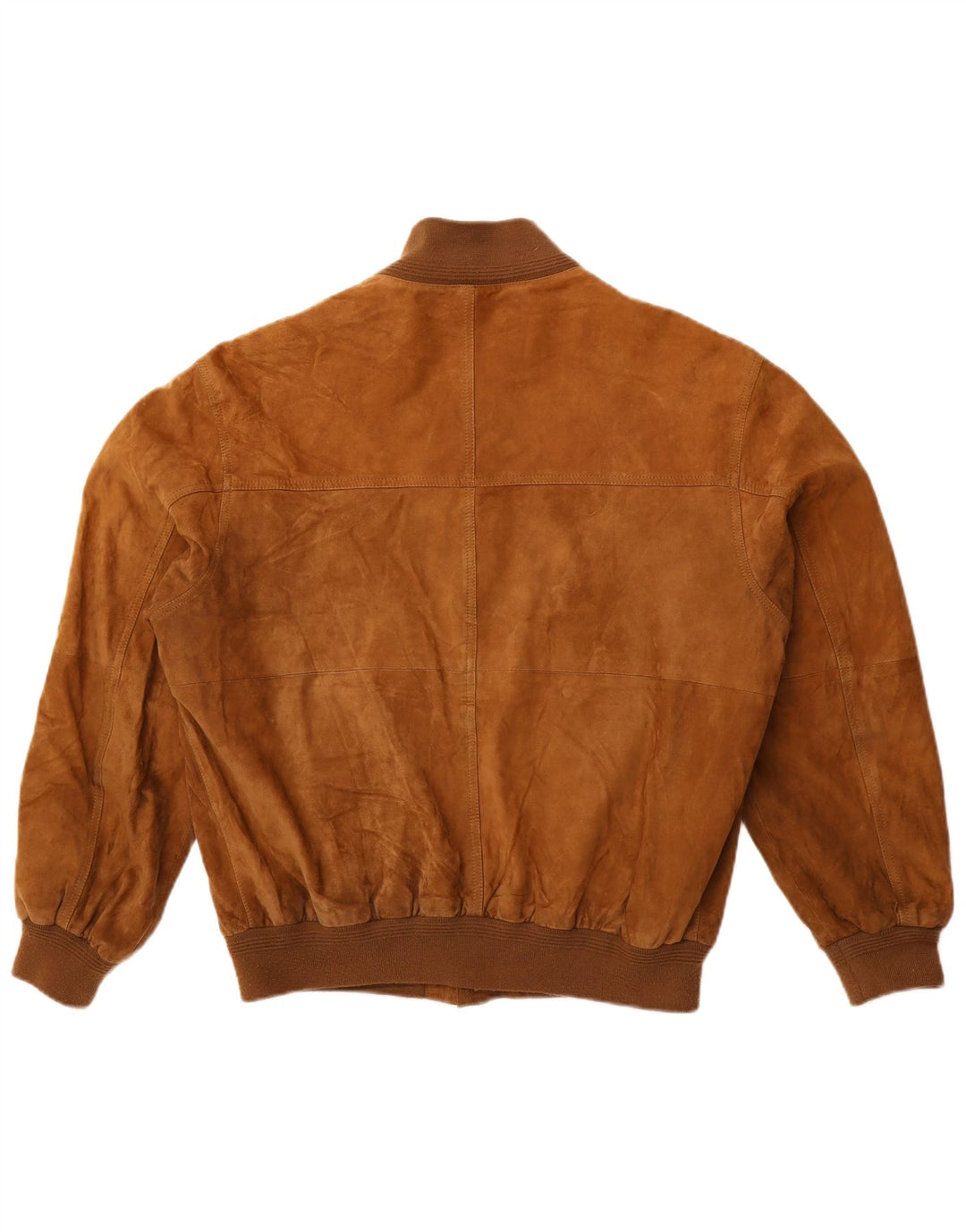 VINTAGE Ανδρικό Suede Bomber Jacket IT 50 Large Beige Leather