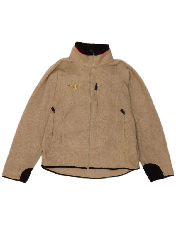 Fila Ανδρικό Fleece Jacket UK 40 Large Beige Colourblock Polyester