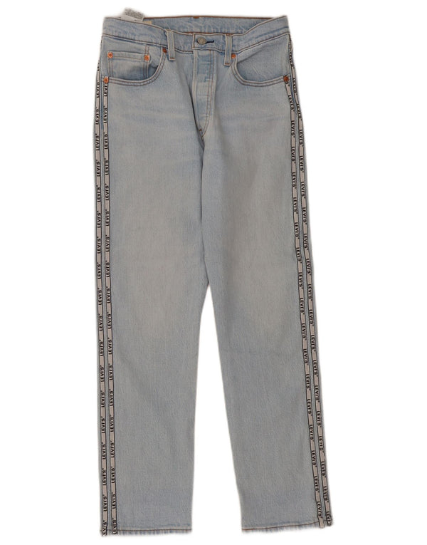 Levi's Womens 501 Graphic Straight Jeans W28 L28 Blue Cotton