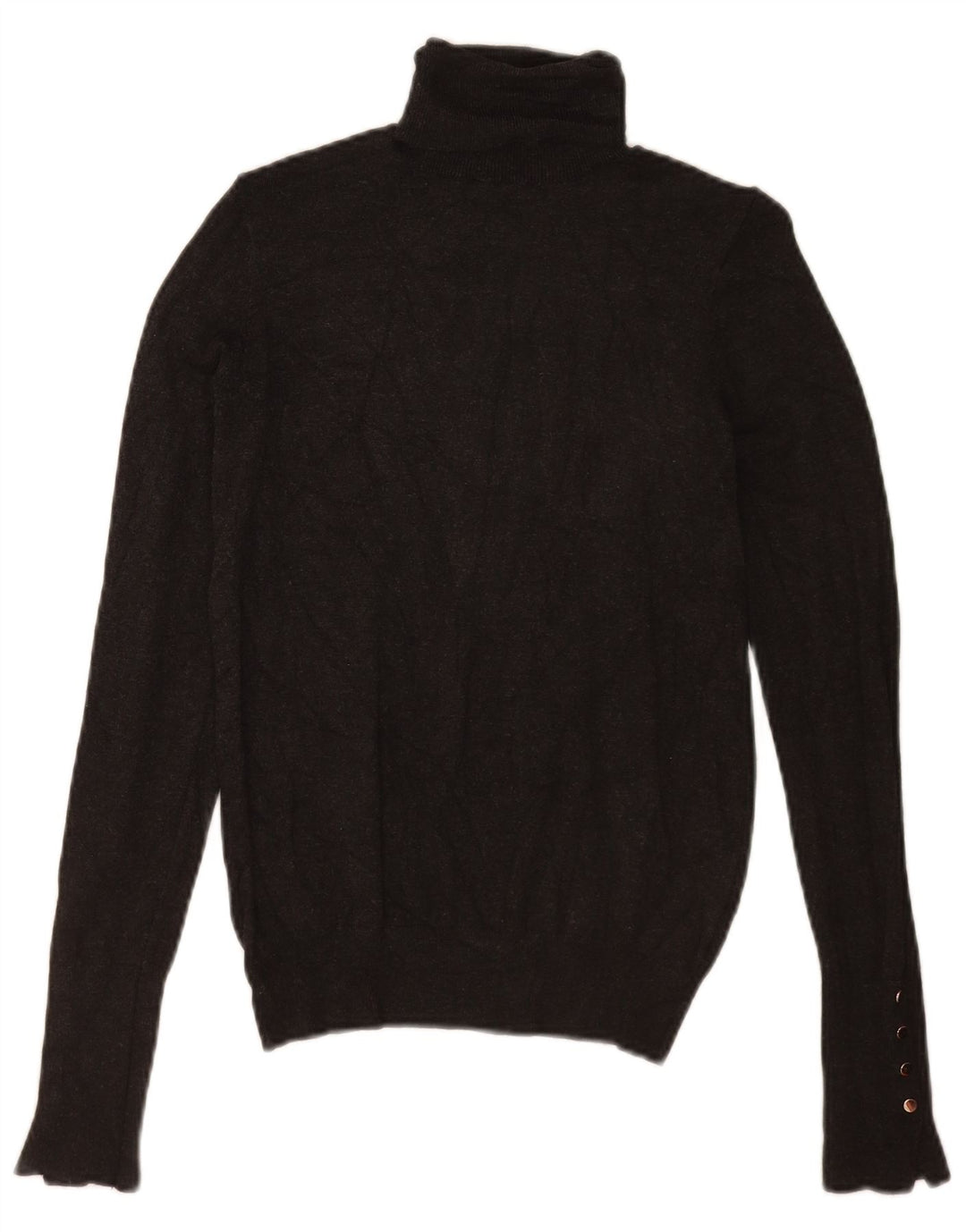 Zara Γυναικείο πουλόβερ με ρολό λαιμόκοψη UK 8 Small Grey Viscose