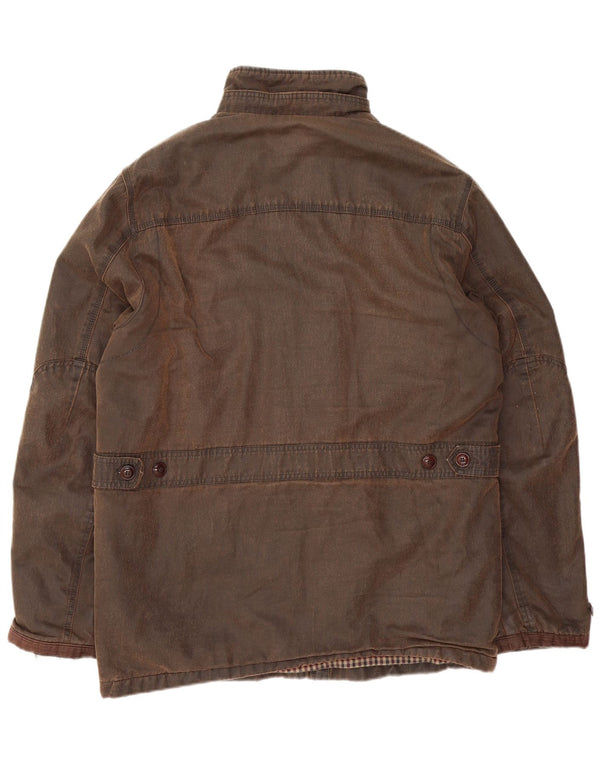 WHITE STUFF Ανδρικό κερωμένο βαμβακερό μπουφάν UK 40 μεγάλο καφέ βαμβακερό